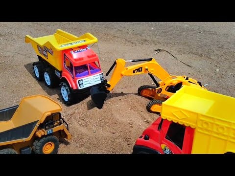 New Cartoon video | Three Truck Full Loading 1 JCB Loader Toy Video 