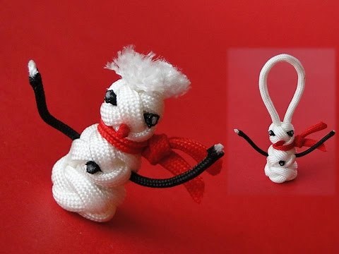 How To Make a Paracord Snowman Buddy/Keychain/Tree Ornament