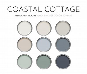 Coastal Cottage Benjamin Moore Paint Palette, Modern Neutral Interior Paint Colors for Home, Coastal Color Scheme, Seapearl - Etsy