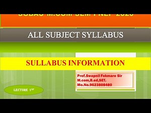 SGBAU | M.COM SEM I-ALL SYLLABUS INFORMATION
