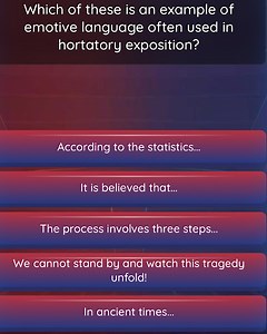 Which of these is an example of emotive language often used in ... | Filo