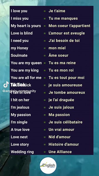 Love Words | Romantic Expressions in English