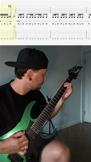 Easy/Medium Drop C Guitar Riff For Practise 160 bpm + Tabs #shorts #guitarlesson #guitarriffs