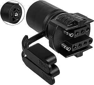 Trailer Light Adapter,Trailer Plug Adapter 7 Pin to 4 Pin/5 Pin Connector, 12V Trailer Adapter 7 Poles Flat Blade to 4 Round PIN and 5 Round PIN 2-in-1, Weatherproof