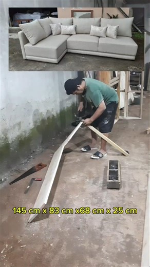 part 2 membuat rangka sofa L santai #shortvideo #howto #shorts