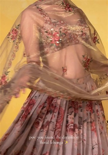 Our Dusty Mauve Floral Printed Organza Lehenga is a true showstopper ✨ #indian #desi #lehenga