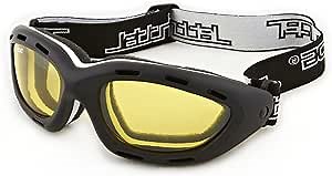 Jettribe Classic Jet Ski Goggles - PWC Watercraft Water Sports Sunglasses - Easy Fit Glasses for Ultimate Adventure Like Kite Boarding, Surfer, etc - Classic Black Floating Frame/Amber Lens Goggles