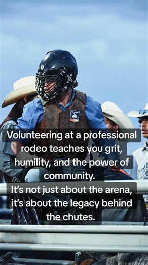 Volunteering at a professional rodeo teaches you grit, humility, and the power of community. It’s not just about the arena, it’s about the legacy behind the chutes. 1. Grit and Commitment - Rodeo volunteers show up early, stay late, and work through dust, weather, and exhaustion. - You learn that grit isn’t just for the competitors, it’s for everyone who makes the show run. 2. Humility and Service - Whether you’re hauling hay, directing parking, or cleaning up after the crowd, every task matters