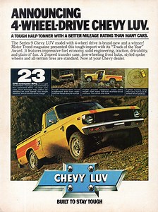 1979 Chevrolet LUV 4WD Pick-Up Truck USA Original Magazine Advertisement