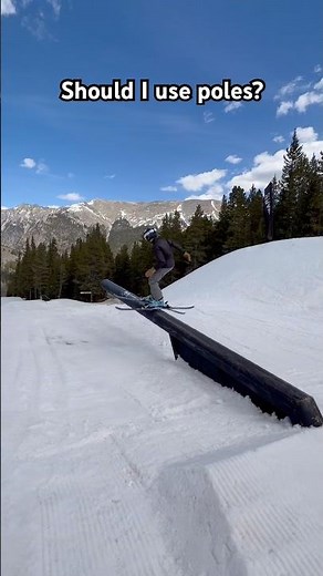 Should I get poles? #snowboarding #skiingstunts #snowboard #skiingfails #ski