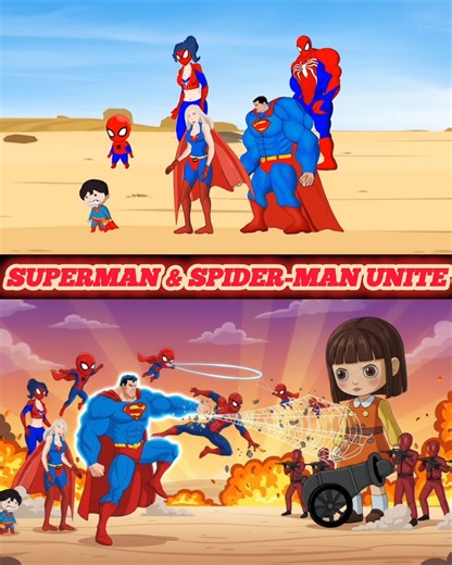 22K views · 300 reactions | Spiderman & Superman Family vs Squid Game – Epic Battle Begins #spiderman #squidgame #marvel #EpicShowdown #battle #series | Toons Forever | Facebook