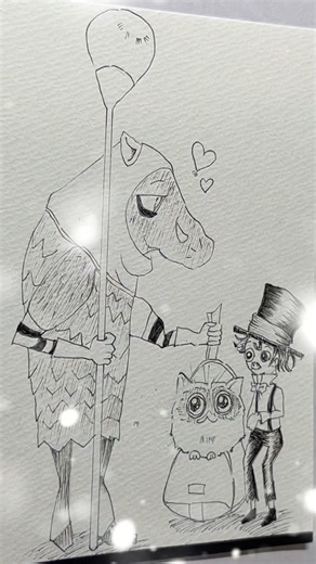 【ファンアート】えんとつ町のプペル〜約束の時計台〜門番、ルビッチ&モフ②＊手描きイラスト制作🖊️
