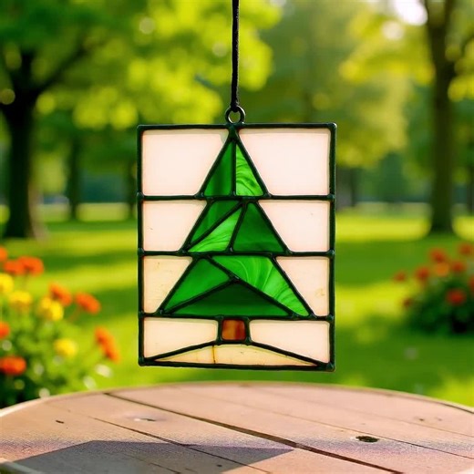 Christmas Tree Stained Glass Pattern for Beginners, Hanging Ornament Panel, PDF SVG Holiday Suncatcher - Etsy