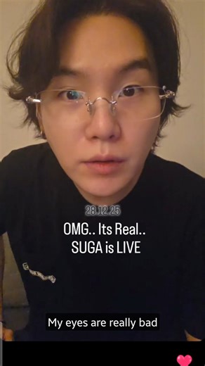 KJ on Instagram: "Suga Is LIVE Guys.. yes its true🤩 Suga Vlive BTS MIN YOONGI"