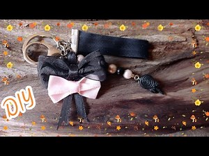 Easy and Cute KEYCHAIN Idea with Small Ribbon Bows and Beads / DIY Keychains / Ons DIY