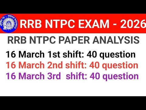 RRB NTPC - MARCH 2026 /#PAPER Analysis/#rrb ntpc paper analysis today/#rrb ntpc exam /#rrb paper
