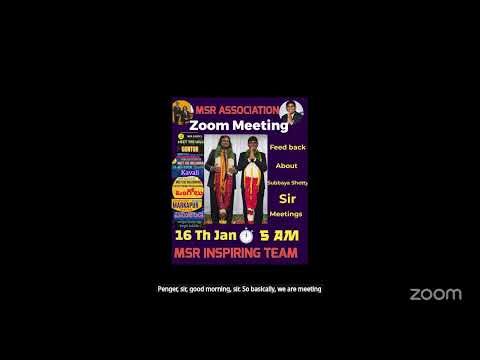 MSR ASSOCIATION's Zoom Meeting