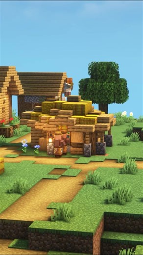 Minecraft tiny straw/hay hut design for your village! #minecraft #minecraftbuilding #minecrafttutorial