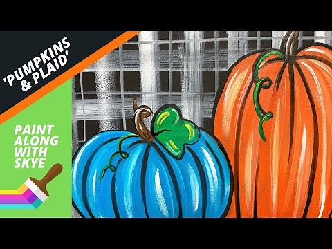 EP36- 'Pumpkins and Plaid' easy acrylic pumpkin painting tutorial step-by-step fall pumpkin painting