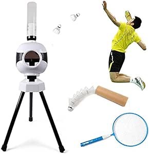Badminton Pitching Machine, Portable Badminton Serve Machine with Tripod, Badminton Training Machine, Automatic Shuttlecock Launcher for for Indoor & Outdoor Training(Badminton Not Included)