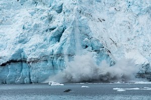 Underwater microphones capture the distinct sounds of iceberg births