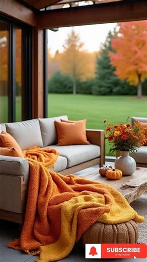 Cozy Fall Patio Home Decor Ideas 🍂 | Outdoor Autumn Decorating Tips #shorts #fall #home #homedecor