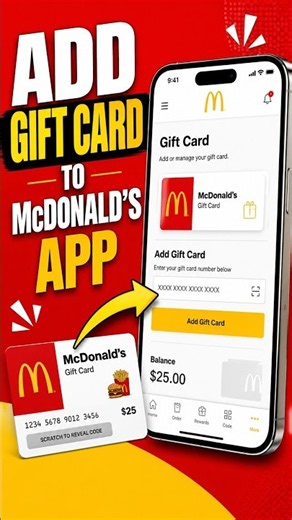 How To Add Mcdonalds Gift Card On App #shorts