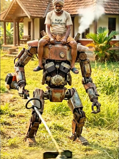 Testing my DIY Grass Cutter Robot 🚜#entertainment #funny #farming #innovation #tools