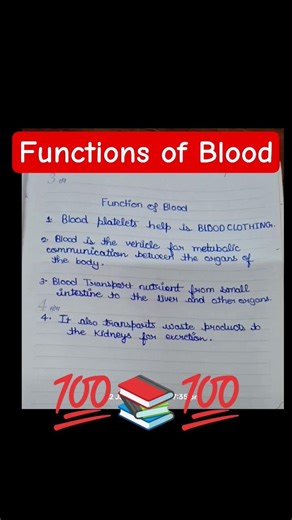 Functions of Blood.. #viral #easylearning #easylearning #motivation