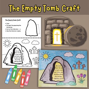 The Empty Tomb Craft for Kids Sunday School Bible Lesson, Resurrection of Jesus Easter Sunday Printable Children's Church Coloring Activity - Etsy
