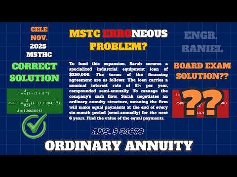 Ordinary Annuity: Erroneous problem CE Board Exam 2026