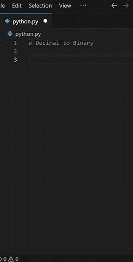 how to convert decimal to binary in python ( python for beginners ) #python #decimaltobinary