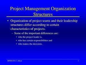 Project Management Organization Structures - SlideServe