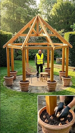 We Built a Gazebo Inside Flower Pots! 🌿 (Backyard Transformation)