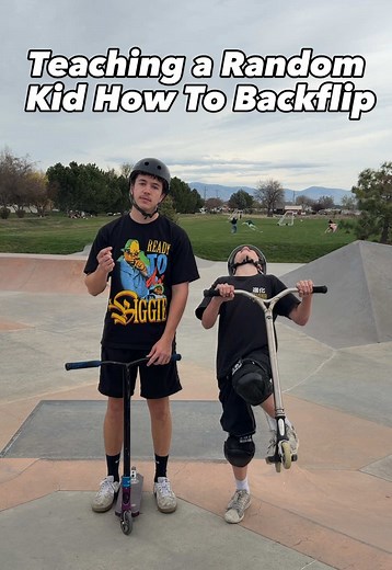 Teaching a Kid to Backflip on a Scooter!