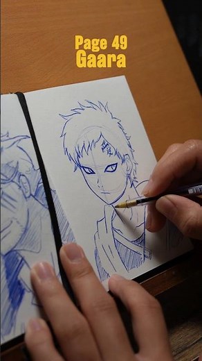 Drawing Gaara with just a Ball pen! #cinematicart #gaara #narutofanart