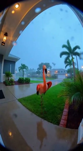 Flamingo Falls & Lands Dramatically in the Middle of a Storm 😭🦩🌪️💀 #dailyshorts #funnyshorts #crazy
