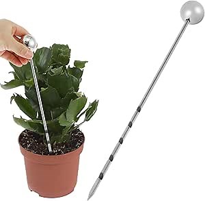 14'' Stainless Steel Soil Sampler Probe,Soil Sampler Probe Monitor,Underground Soil Probe Rod for Lawn Plant Garden Farm,Detachable Soil Sampler Moisture Meter,Soil Core Sampling Tool for Care Plants