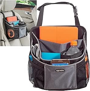 High Road DriverStash Passenger Front Seat or Car Seatback Organizer with Insulated Cup Holder and 10 Multipurpose Pockets for SUVs, Cars, Trucks and Vans