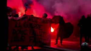 French protest police brutality, clashes erupt