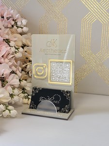 Acrylic QR Code Sign Business Instagram Facebook Social Media Sign | Salon Sign | Beauty Sign | Card Holder - Etsy