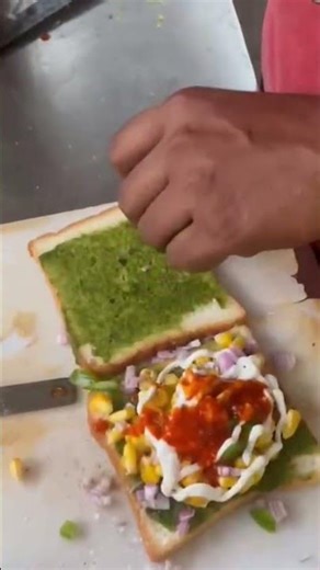 corn sandwich #food #cornpizza #chessesandwich #streetfood