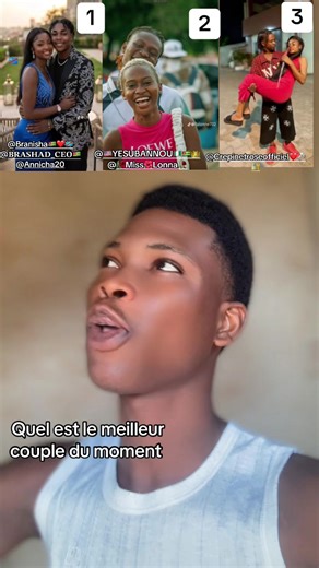 Quel est le meilleur couple du moment entre 1,2et 3 @𝕱𝖗𝖆𝖓ç𝖔𝖎𝖘 𝖘𝖙𝖗𝖊𝖊𝖙 @LA❤️GO❤️TRANQUILLE @🥀Sœur🌸De🥀Miss🌸Lonna🥀 @LE BARON 👅🐍 @LE💎BARON🤴👑 @𝐁𝐑𝐀𝐒𝐇𝐀𝐃_𝐂𝐄𝐎🇹🇬 @Annicha20 @Branisha🇹🇬❤️🇨🇩 @🇺🇸YESUBANNOU 🇳🇬🇹🇬👑 @🥀Miss🌺Lonna🥀 @Crepin et rose officiel❤️💍🔐