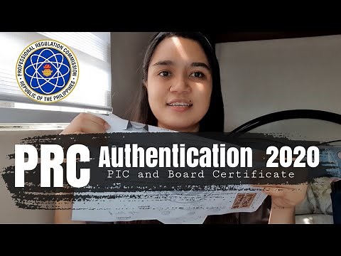 PRC AUTHENTICATION 2020 (PIC and Board Certificate)