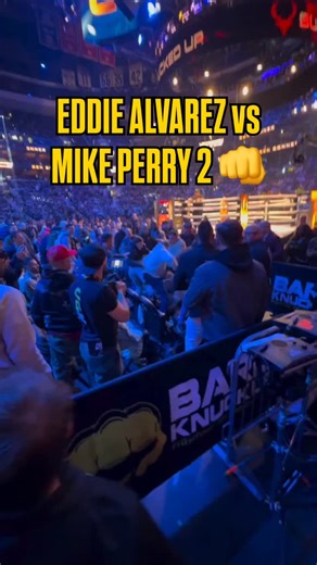 Rumor is Eddie Alvarez gave Mike Perry a Johnny Garbarino cannoli and Mike HATES cannolis 🤌👊 So naturally fists and cannolis went flying - Oh look theres me in the trenches getting exclusive footage 🔥 - Video credit: @hyperax_fightwear | Alien Films