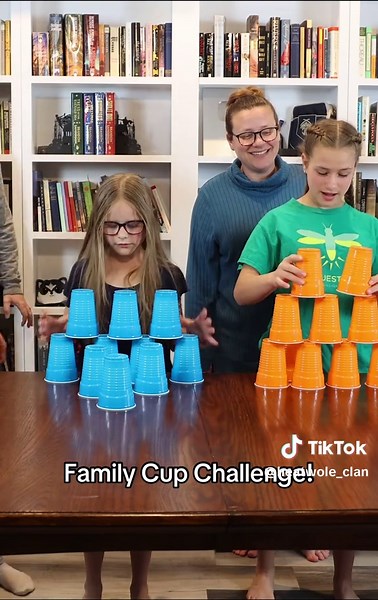 Cup Stack Challenge: Family Game Night Excitement