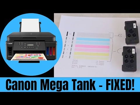 Canon Mega Tank G6020 G7020 G1200 G5020- HOW TO CLEAN Color/Black Printheads - Not Printing FIXED!