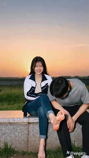 Foot Worship Part 6: The boy smell his girlfrend's feet to make her happy