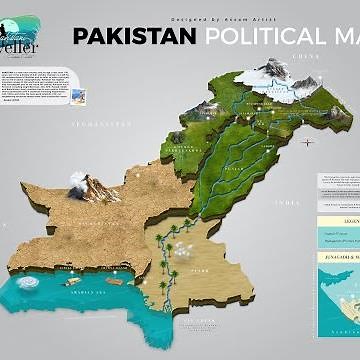 3D Pakistan Political Map by Assam Artist