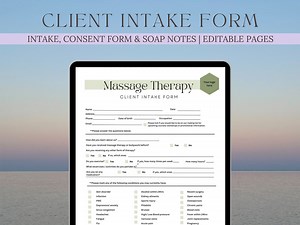 Massage Client Forms: Intake, Consent & Soap Notes (canva Template) - Etsy